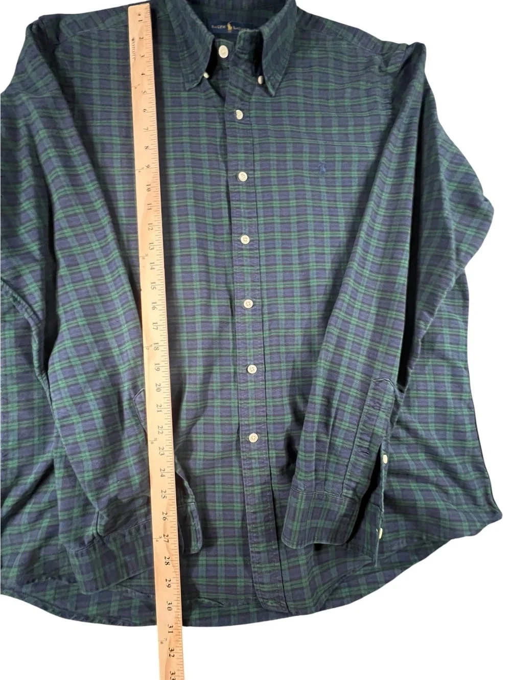 Polo Ralph Lauren Black Watch Plaid Shirt XL Heavy Cotton Button Down
